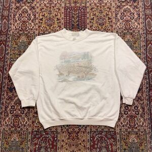 VTG 90s Northern Reflections White Nature Graphic Sweatshirt Mens Large USA Made